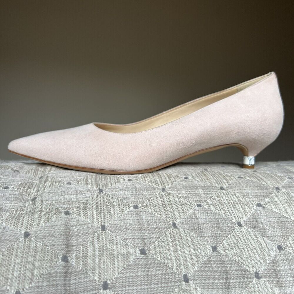 Gabriela Hearst Blush Pink Suede Leather Kitten Heel Pump Women EU 37 US 7